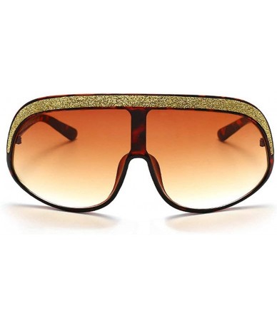 Oversized Oversized Sunglasses Fashion Crystal Glasses - Leopard - CP193NYE7D7 $10.27