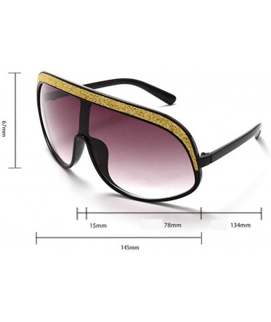 Oversized Oversized Sunglasses Fashion Crystal Glasses - Leopard - CP193NYE7D7 $10.27