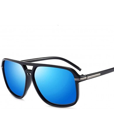 Square Sunglasses Polarized Vintage Anti Glare - Black Silver - CL199925GCL $15.22