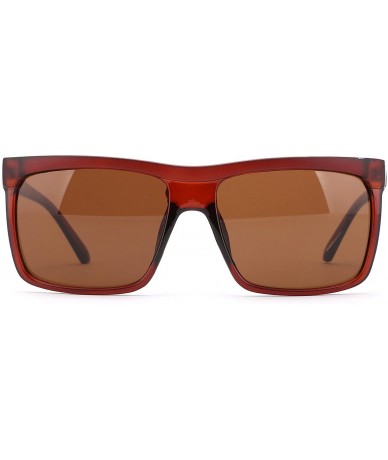 Wayfarer Mens Plastic Fashion Sunglasses - Brown/Brown - C211G12OE6T $8.14