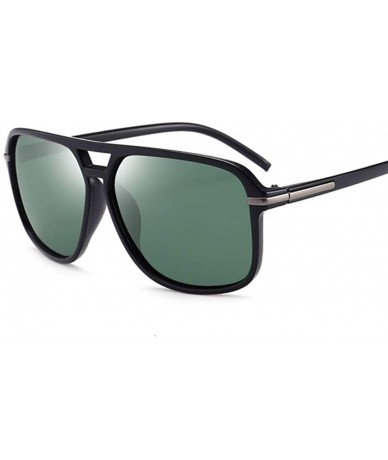 Square Sunglasses Polarized Vintage Anti Glare - Black Silver - CL199925GCL $15.22