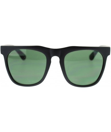 Oversized Unique Mad Eye Brow Squared Oversize Horn Rim Sunglasses - Matte Black - CE11YW52C9N $19.04