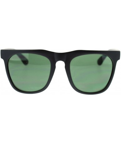 Oversized Unique Mad Eye Brow Squared Oversize Horn Rim Sunglasses - Matte Black - CE11YW52C9N $12.19