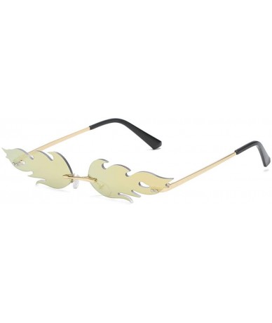 Aviator Women 's Fashion Sunglasses-Irregular Shape Sun Glasses Eyewear for Women Men - Metal Frame - E - CT199UDA0W2 $10.54