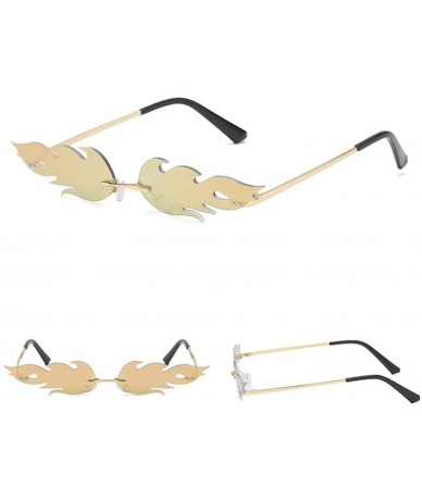 Aviator Women 's Fashion Sunglasses-Irregular Shape Sun Glasses Eyewear for Women Men - Metal Frame - E - CT199UDA0W2 $10.54