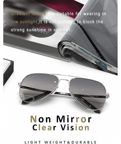 Sport Aviator Sunglasses for Men Women Polarized - UV 400 Protection with case 60MM - Gradient Silver Lens/Silver Frame - C81...