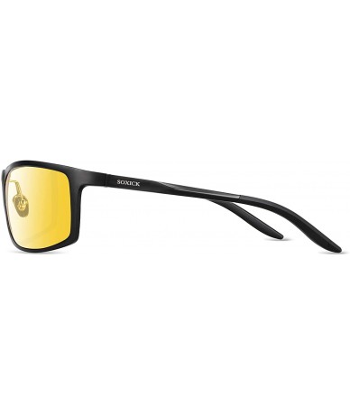 Rectangular HD Night Vision Glasses Polarized Unisex Adjustable Al-Mg Metal Frame Rainy Safe Driving Glasses - CL1966KU2D6 $2...