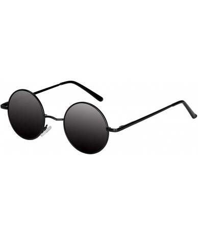 Wrap Vintage Round Sunglasses John Lennon Style Steampunk with Polarized Lenses for Retro Women and Men - CU18UC4YEEM $24.54