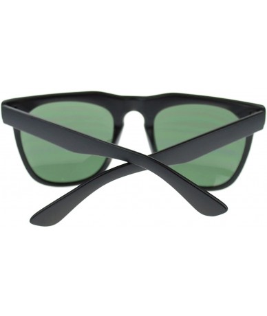 Oversized Unique Mad Eye Brow Squared Oversize Horn Rim Sunglasses - Matte Black - CE11YW52C9N $21.84
