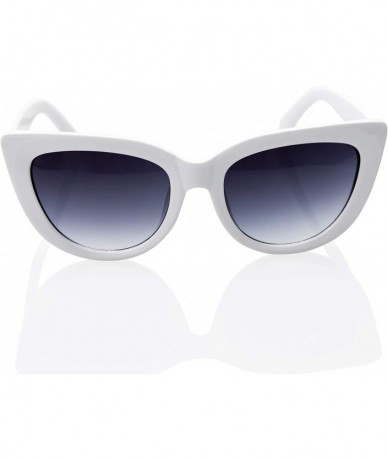 Oversized 70s 80s 90s Large Vintage Inspired Fashion Mod Chic High Pointed Cat Eye Sunglasses - CK18KS3LIMT $26.75