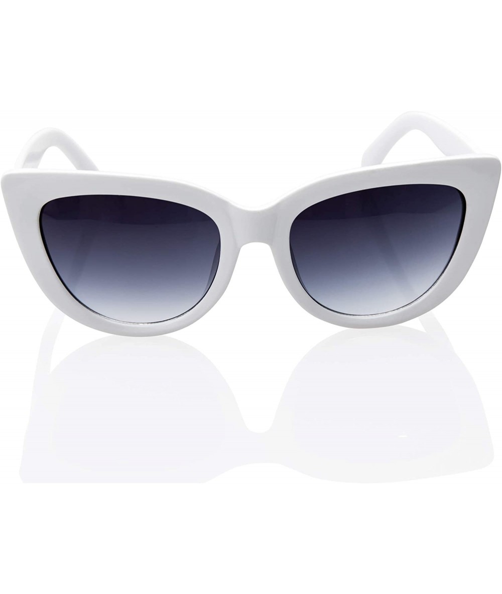 Oversized 70s 80s 90s Large Vintage Inspired Fashion Mod Chic High Pointed Cat Eye Sunglasses - CK18KS3LIMT $25.43