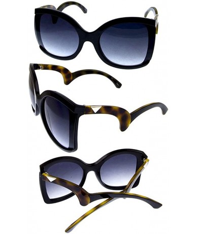 Butterfly Women's Plastic Butterfly Frame Wavy Arm Sunglasses - Tortoise - CO18EHRGQWO $7.19
