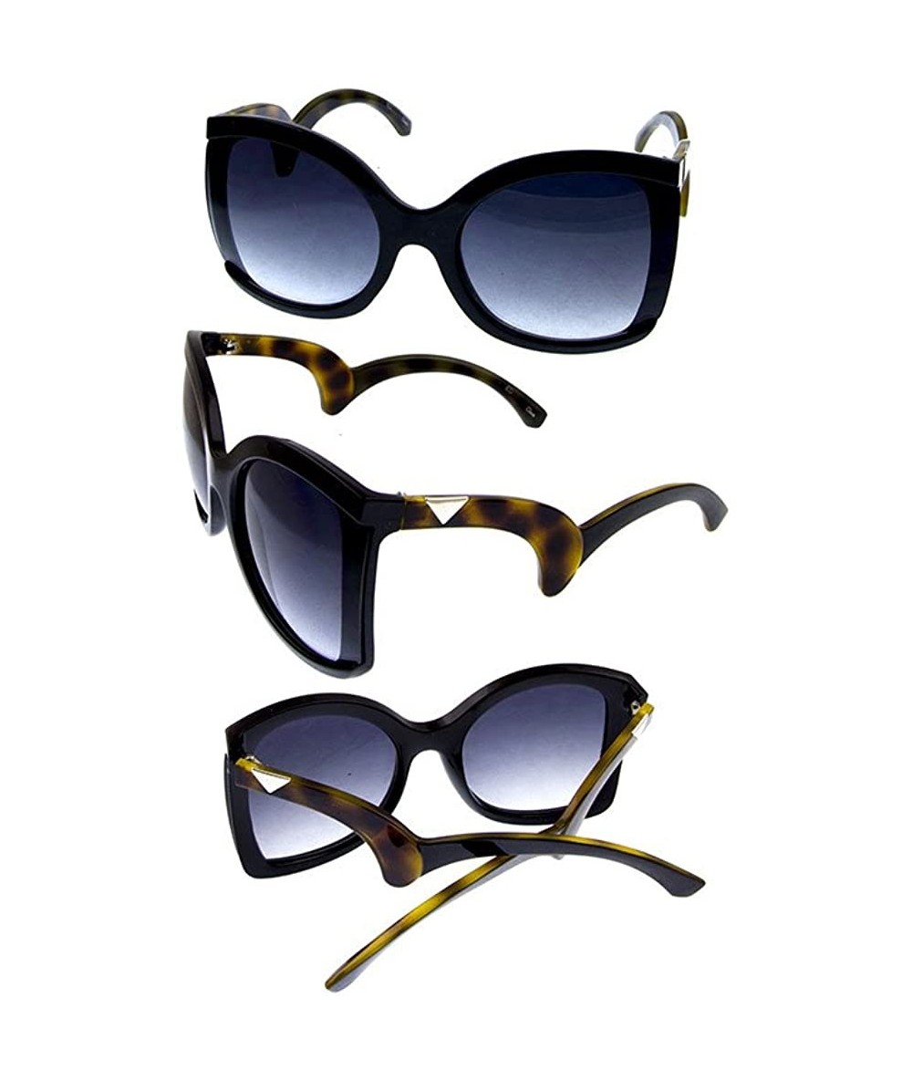 Butterfly Women's Plastic Butterfly Frame Wavy Arm Sunglasses - Tortoise - CO18EHRGQWO $7.19