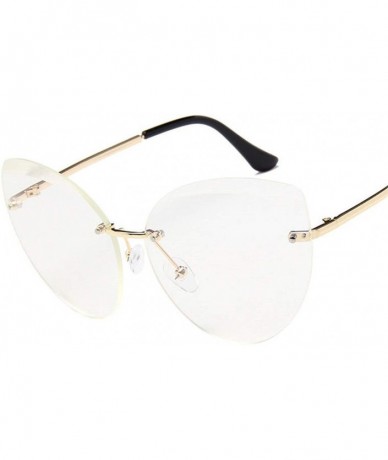 Sport 2019 Semi Rimless Sunglasses Women Metal Ocean Lens Classic Glasses Brand Designer - Gold Pink - CG18W9HM7TY $14.39