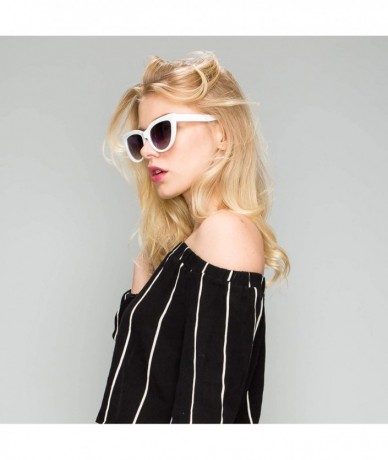 Oversized 70s 80s 90s Large Vintage Inspired Fashion Mod Chic High Pointed Cat Eye Sunglasses - CK18KS3LIMT $25.43