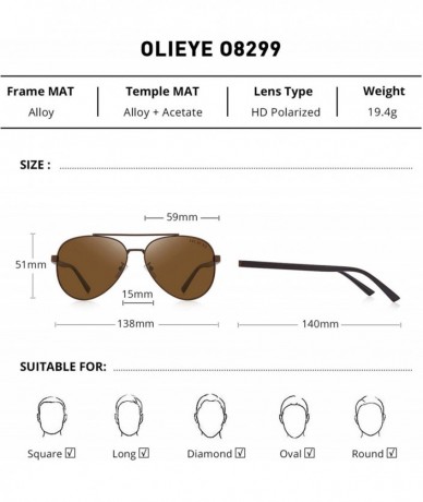 Aviator Men Sunglasses Polarized - UV 400 Protection with case Mirror Lens Classic Style - Brown - CC18A37ZN43 $17.80