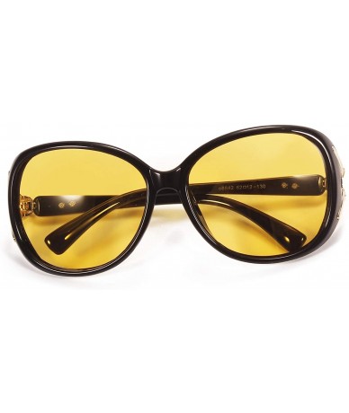 Oversized Womens Polarized HD Night Vision Sunglasses Stylish Night Driving Glasses Anti-glare Eyewear - Black - CU18N8U2500 ...