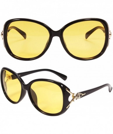 Oversized Womens Polarized HD Night Vision Sunglasses Stylish Night Driving Glasses Anti-glare Eyewear - Black - CU18N8U2500 ...