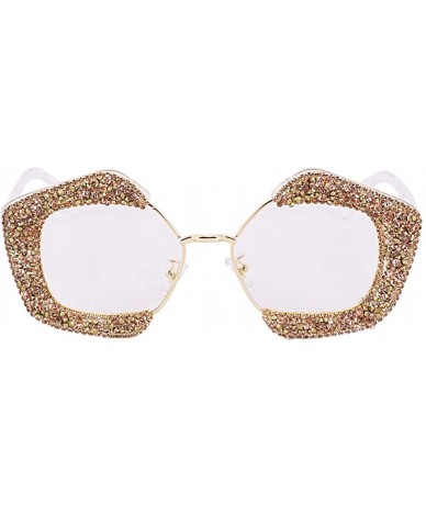Square Round Vintage Sunglasses Rhinestone Decoration Sun Glasses for Women - Y-22 - CH198W53X62 $25.70