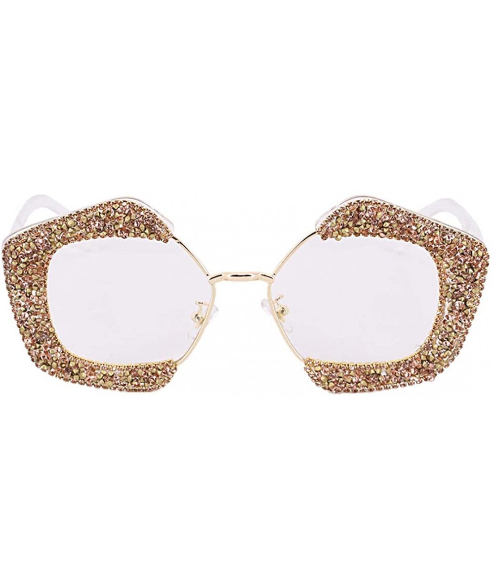 Square Round Vintage Sunglasses Rhinestone Decoration Sun Glasses for Women - Y-22 - CH198W53X62 $14.82