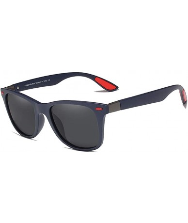 Square Genuine Tough Men's Polarized UV400 Sunglasses Square Fashion - Blue/Gray - C118QLKLHAU $41.61