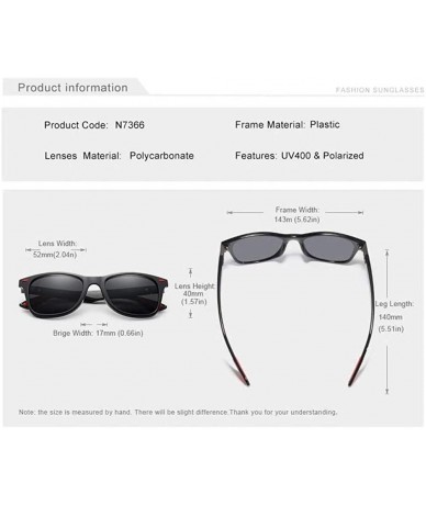 Square Genuine Tough Men's Polarized UV400 Sunglasses Square Fashion - Blue/Gray - C118QLKLHAU $14.03