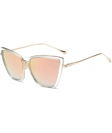 Cat Eye Cat Eye Vintage Sunglasses for Women Honey Classic Cute Retro Designer Style 8045 - Pink - CI1945QEYNA $19.65
