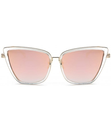Cat Eye Cat Eye Vintage Sunglasses for Women Honey Classic Cute Retro Designer Style 8045 - Pink - CI1945QEYNA $9.45