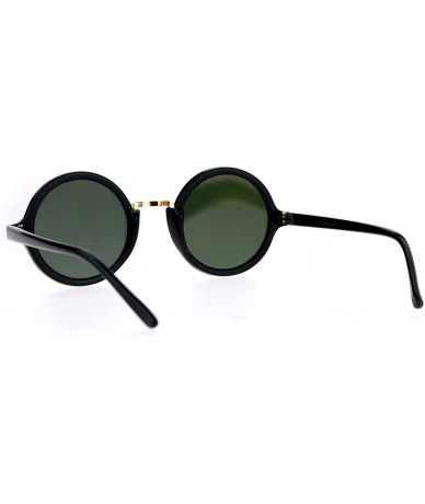 Round Small Snug Flat Color Mirror Plastic Round Circle Retro Sunglasses - Shiny Black Peach - C112O4V7KX3 $16.01