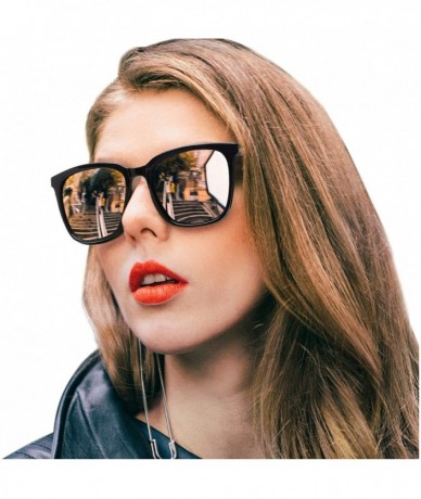Aviator Womens Mirrored Sunglasses Polarized-Fashion Oversized Eyewear with UV400 Protection for Outdoor - CX197TXOU5M $42.81