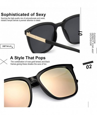Aviator Womens Mirrored Sunglasses Polarized-Fashion Oversized Eyewear with UV400 Protection for Outdoor - CX197TXOU5M $19.94