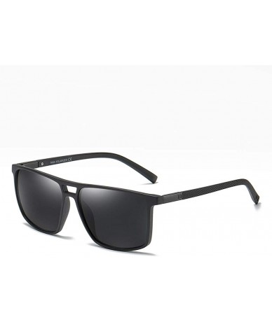 Square Tr90 Polarized Sunglasses Men Ultralight Male Gift Square Sun Glasses for Men Driving - Matte Black - CI18A8DW8K0 $8.70