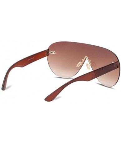 Aviator High-end new men's blue mirror large frame sunglasses- Siamese fashion sunglasses - A - CW18S6QQ37D $38.95