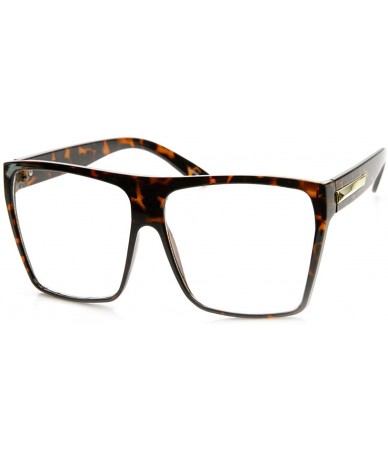 Square Super Huge Oversized Large Obtuse Sunglasses Glasses Unisex Retro Flat Top Square Frame - Brown-clears - C212BTJTJFJ $...
