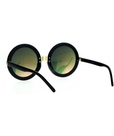 Oversized Womens Oversized Fashion Sunglasses Round Circle Frame Mirror Lens - Black - CR12MH2AM3J $12.60