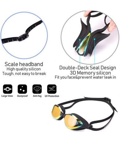 Goggle Swim Goggles- Anti Fog UV Protection Pool Goggles Triathlon Swim Goggles - Red - CG18SRDRG7A $7.13