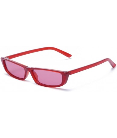 Square Fashion Vintage Rectangle Sunglasses Glasses - Red Frame - CK189OLG6QH $23.18