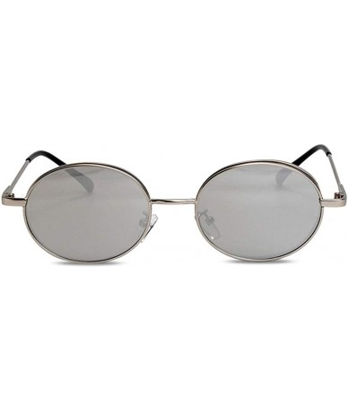 Aviator Men and women with the same fashion sunglasses - metal fashion small round mirror - sunglasses - E - CE18S7OIRHR $72.43
