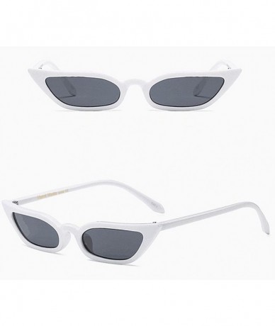Cat Eye Women Retro Narrow Cat Eye Sunglasses - Stylish Plastic Candy Color Goggles Eyewear For Beach Outdoor Activities - CC...