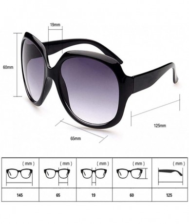 Oversized Women Fashion Personality Travel Oversized Frame Casual Sunglasses Sunglasses - Black - C418TTX87TL $9.62