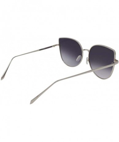 Aviator Flat Cat Eye Sunglasses With Case - Black - CH18577I00L $19.53