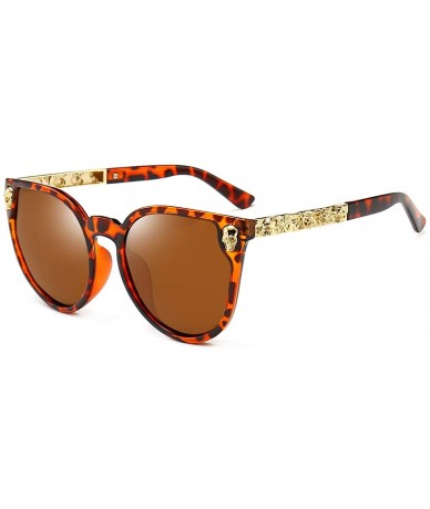 Cat Eye Rimless Skull Design Cat Eye Sunglasses UV400 Protection - C6 tortoise Frame+brown Lens - CP182AEMIYG $31.95