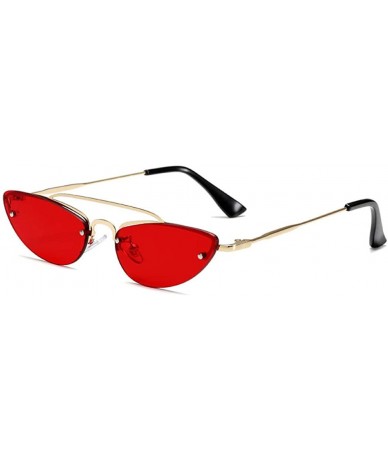 Cat Eye All-match small frame sunglasses cat eye sunglasses - Gold Framed Red Tablets - C3199C4ZOZL $25.90