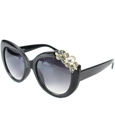 Butterfly Women's"Tiara" Butterfly 52mm Sunglasses - Jewel Encrusted Frames - Black - CR12H564RLV $15.61