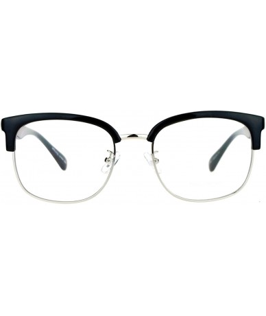 Wayfarer Mens Retro Half Horn Rim Horned Eye Glasses - Black Silver - CY12EPTI6NL $23.27