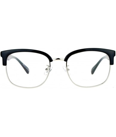 Wayfarer Mens Retro Half Horn Rim Horned Eye Glasses - Black Silver - CY12EPTI6NL $9.49