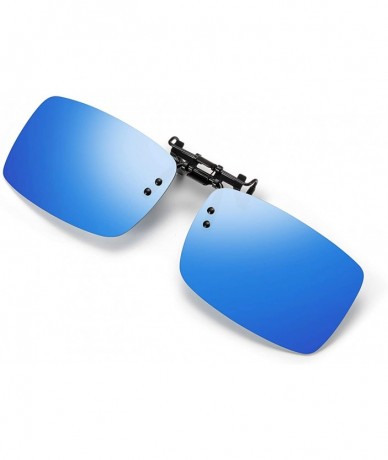 Round Mens Clip-on Polarized Sunglasses For Men and Women Anti Glare Driving Fishing Golf-Flip Up Rimless Sunglasses - C71964...
