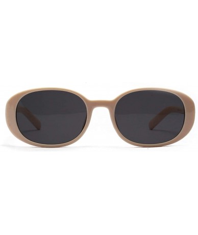 Rimless Retro Classic Tinted Color Lens Oval Sunglasses Men Women Luxury Vintage Beige Mirrors Oversized Sun Glasses - 5 - CB...
