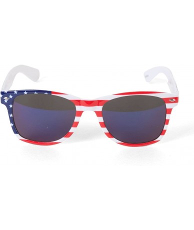 Rectangular USA Mirror Lens Edge-rimmed Sunglasses - Usa - C012E6HMMFZ $11.46