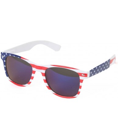 Rectangular USA Mirror Lens Edge-rimmed Sunglasses - Usa - C012E6HMMFZ $11.46